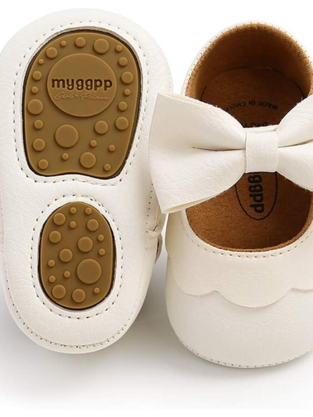 Baby Girls Mary Jane Flats with Bownot Non Slip Soft Sole PU Leather Newborn Inf